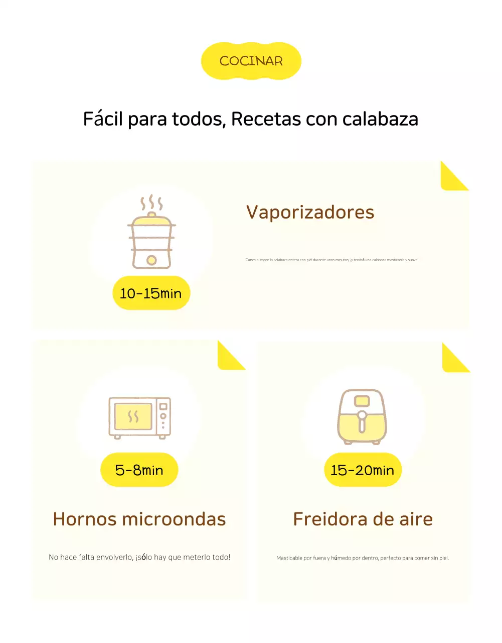 Página de detalles de productos agrícolas simples en amarillo
