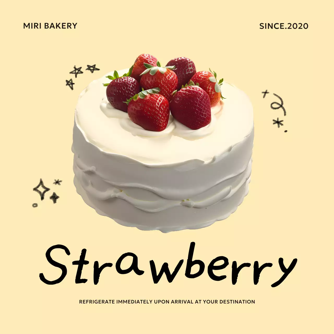 Quảng cáo món tráng miệng đơn giản màu be