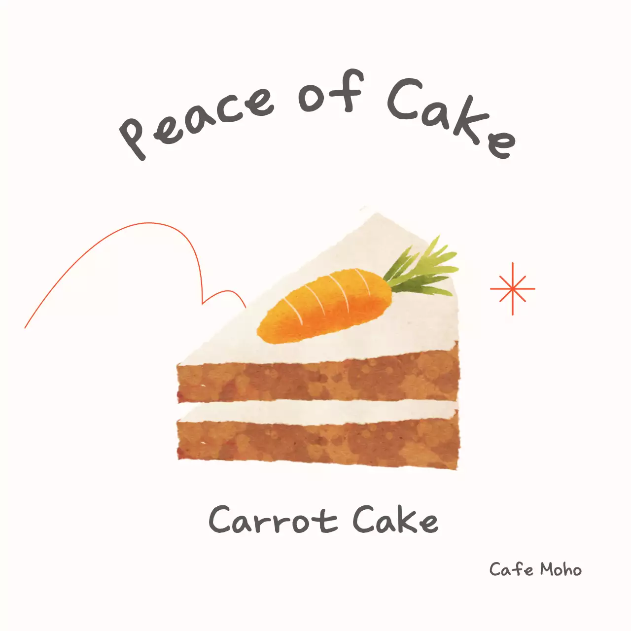 Bưu thiếp tráng miệng đơn giản màu be