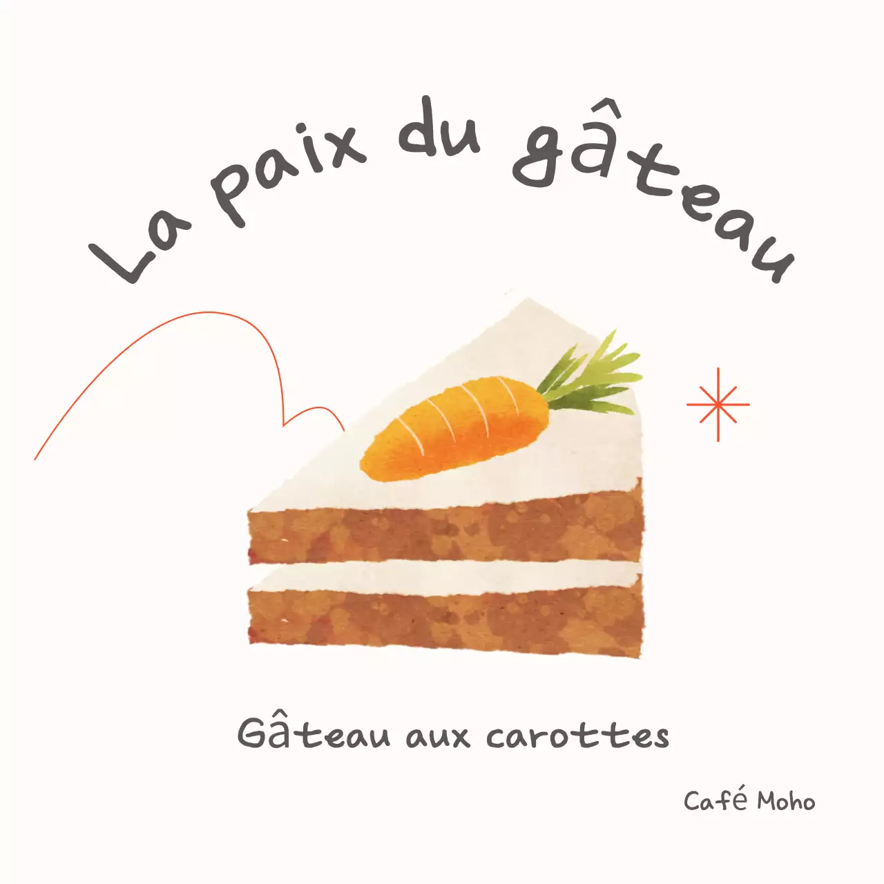 Carte postale beige simple dessert