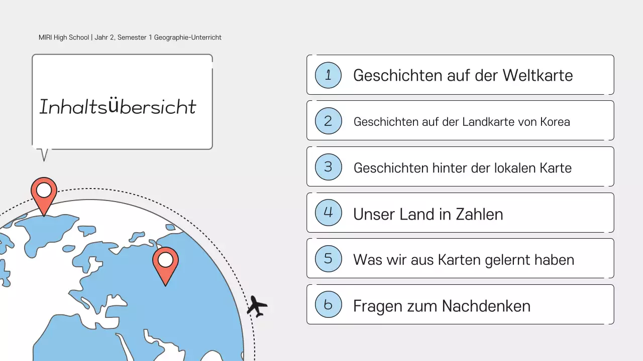 Gray Modern Geography Klassenhandbuch
