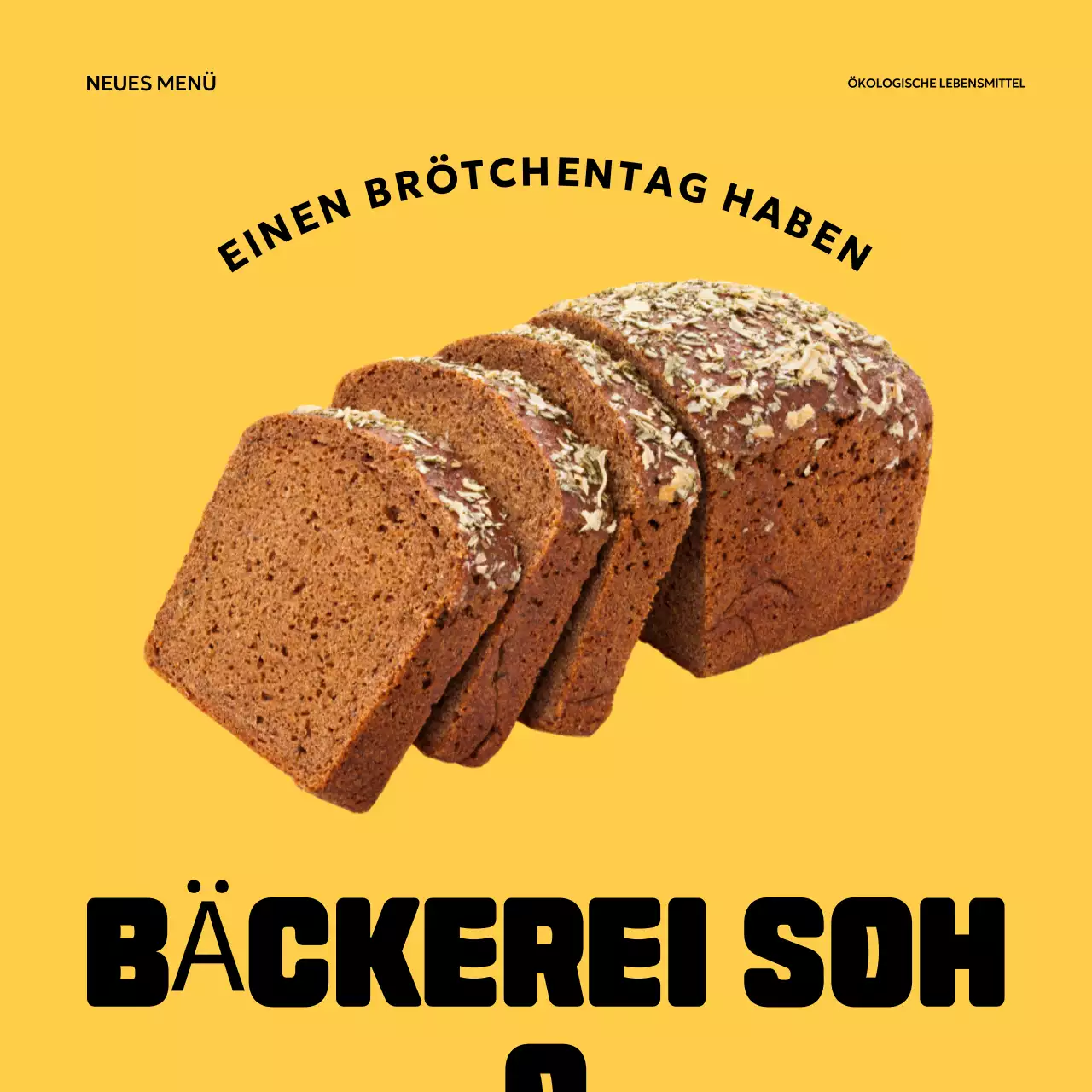 Gelbe einfache Bäckerei-Aktion