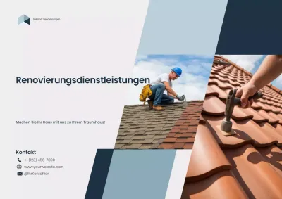 Monochromes, modernes Renovierungswerbeplakat