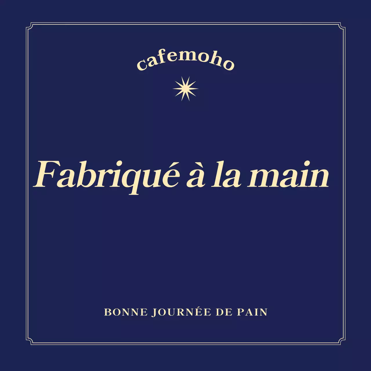 Publicité de boulangerie classique bleu marine