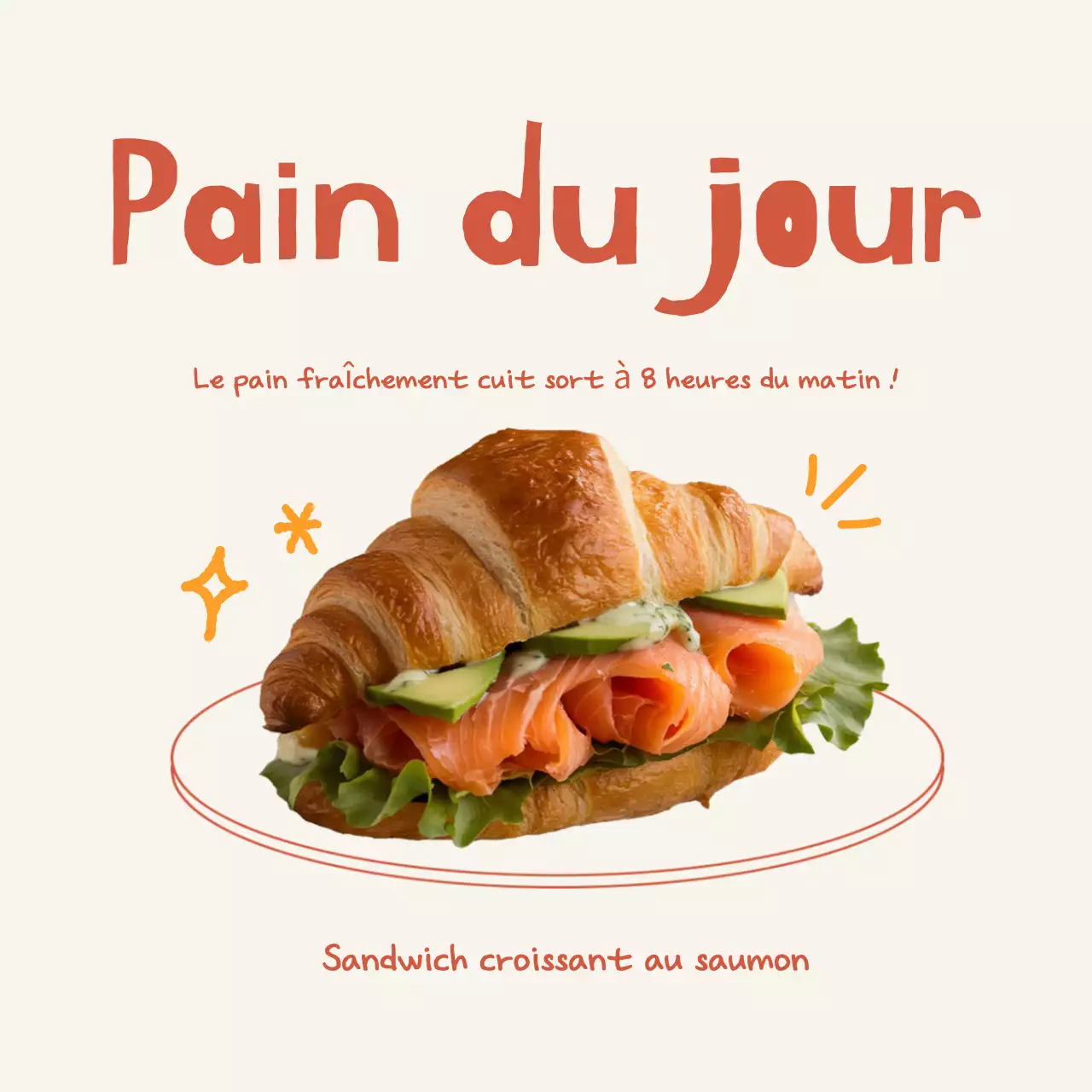 Publicité pour un sandwich beige simple