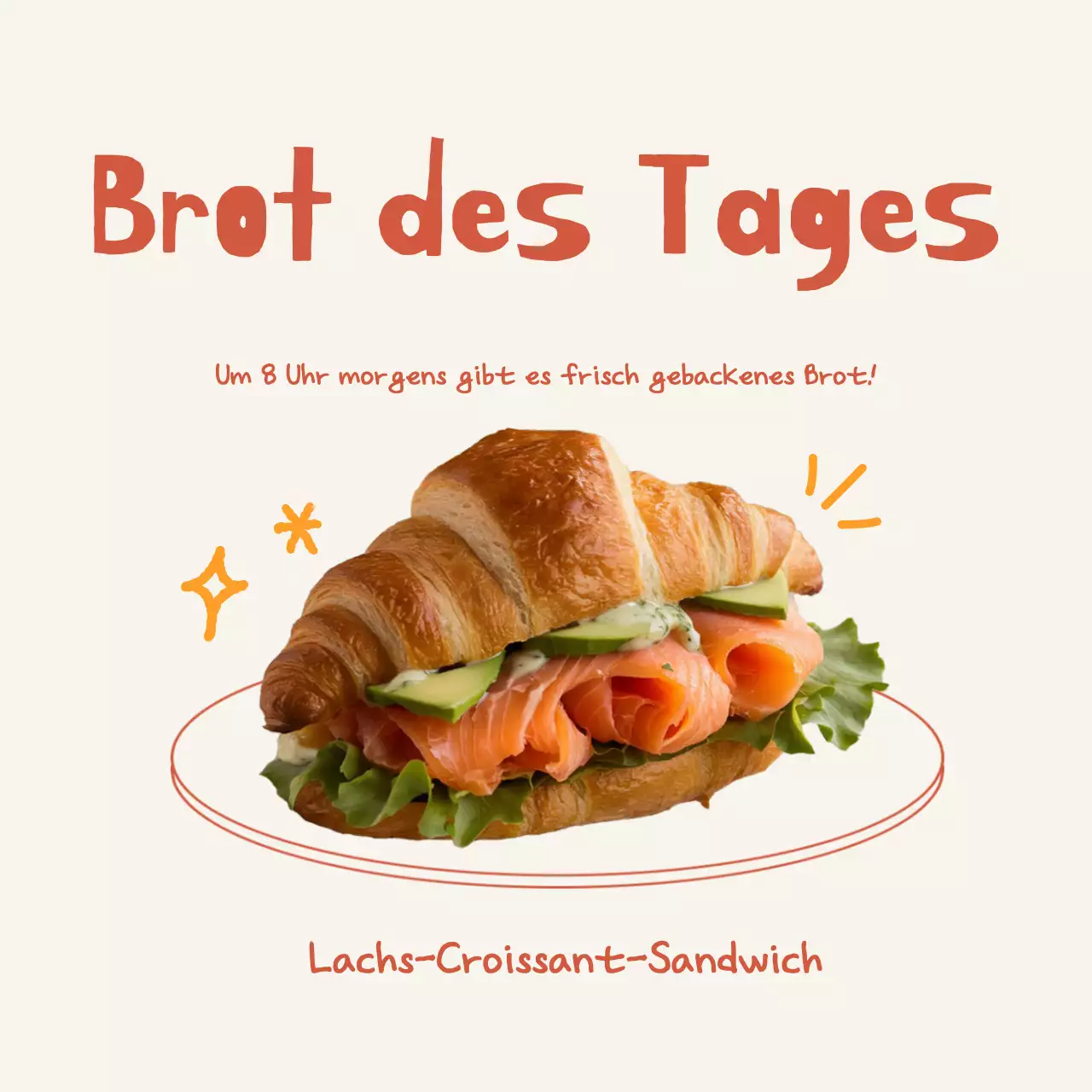Beige Simple Sandwich-Werbung