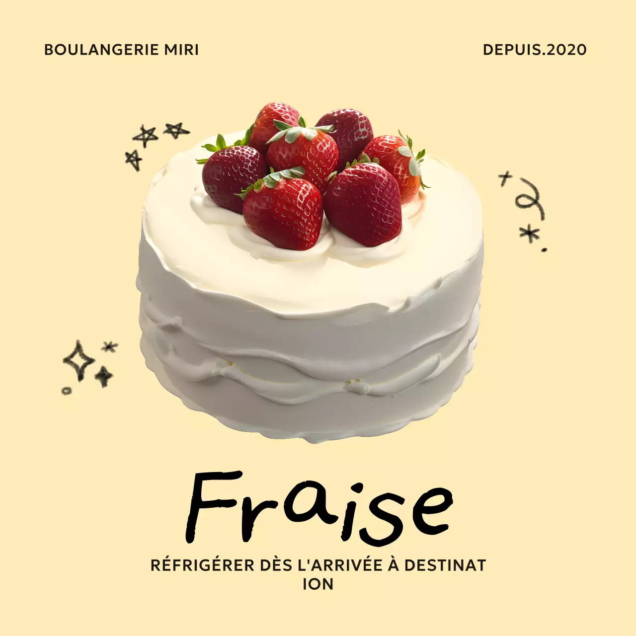 Publicité pour un dessert beige simple