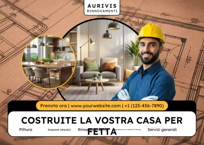 Poster promozionale per la ristrutturazione di una casa moderna beige