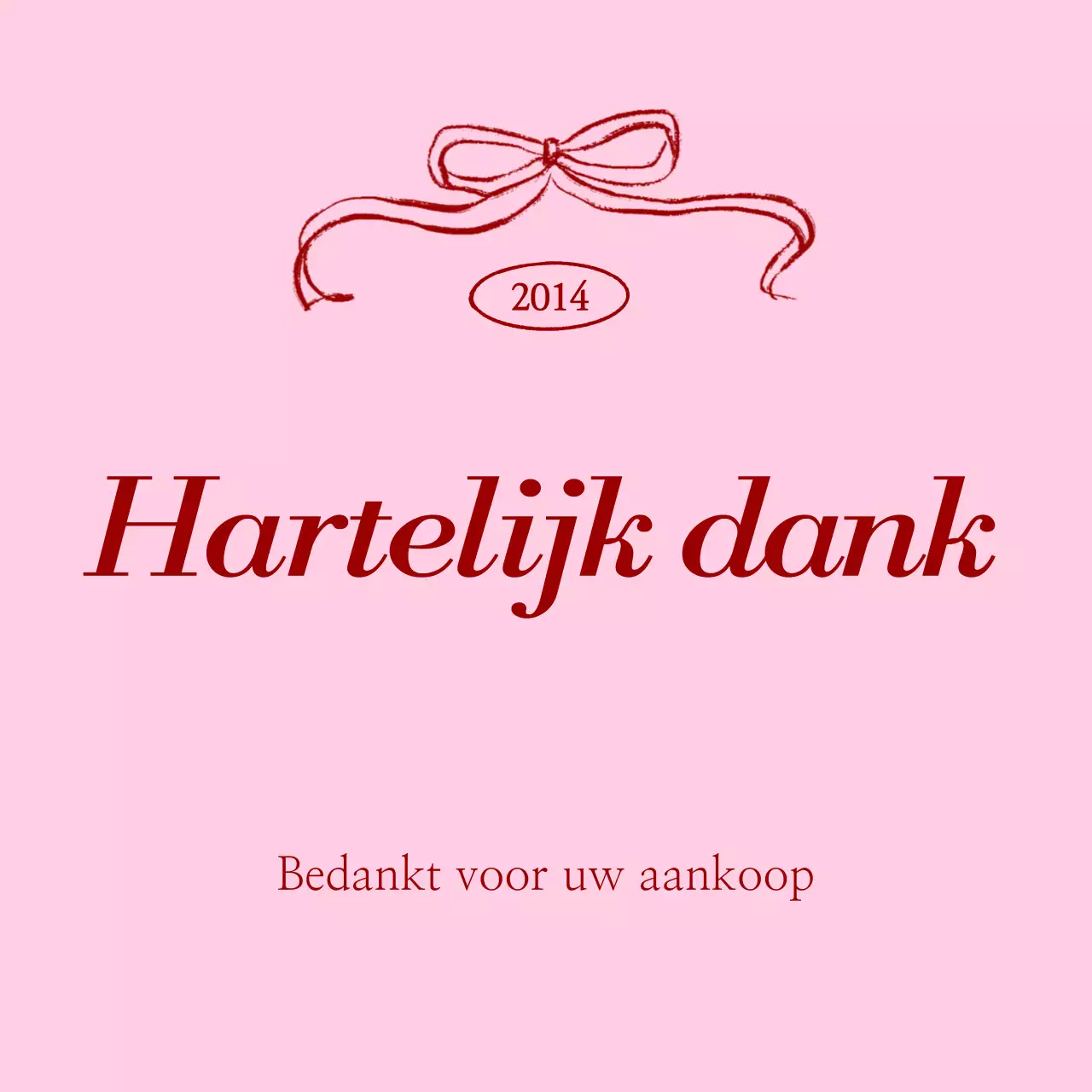 Roze eenvoudige bedankgroet