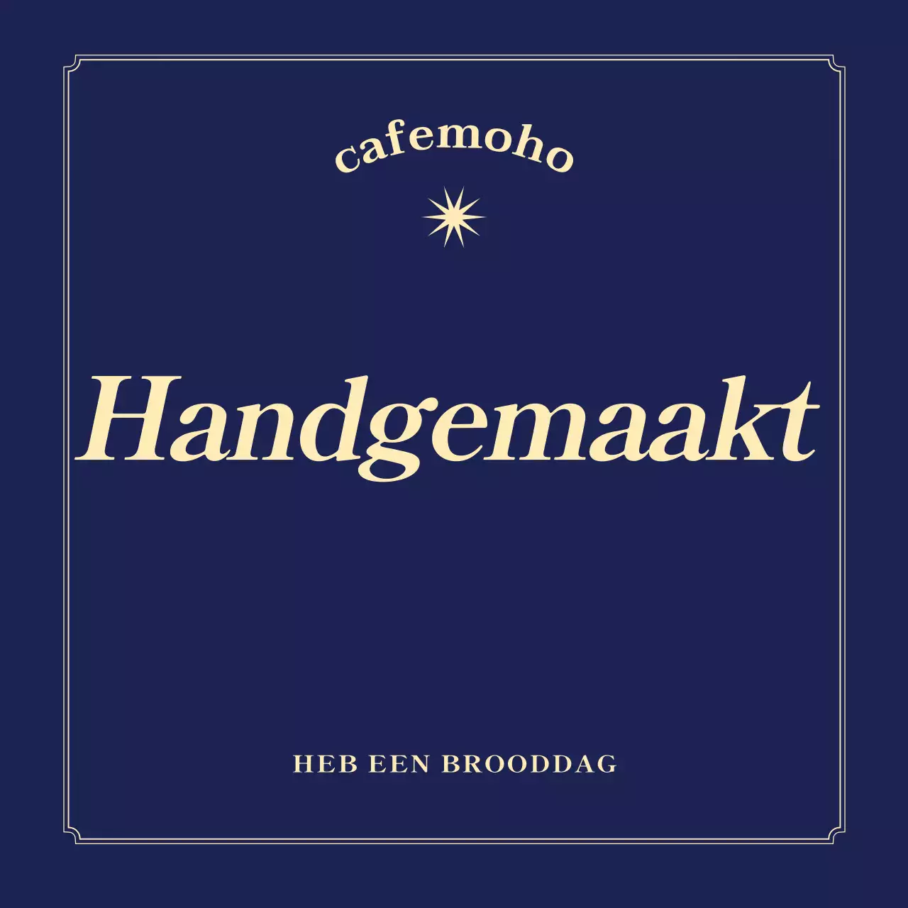 Marineblauwe klassieke bakkerijadvertentie