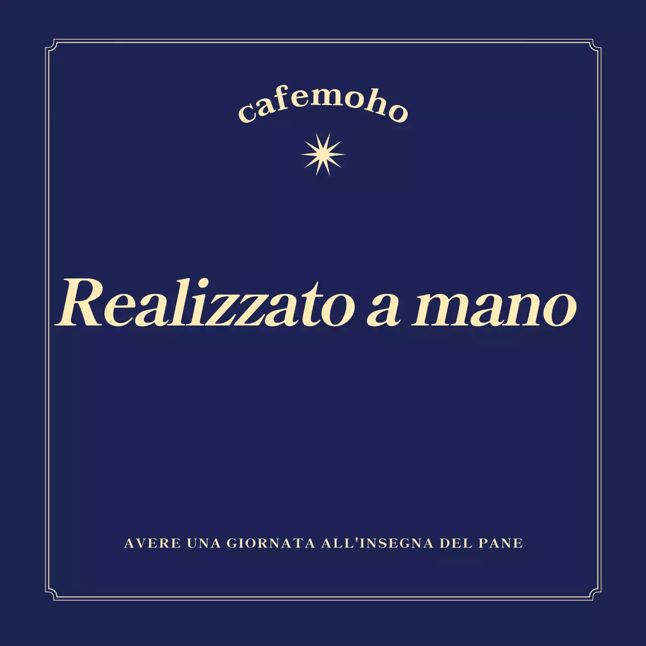 Pubblicità della panetteria classica blu navy