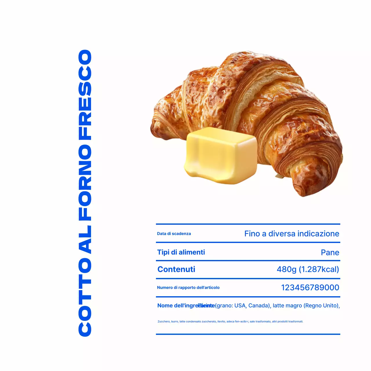 Promozione del prodotto da forno moderno blu