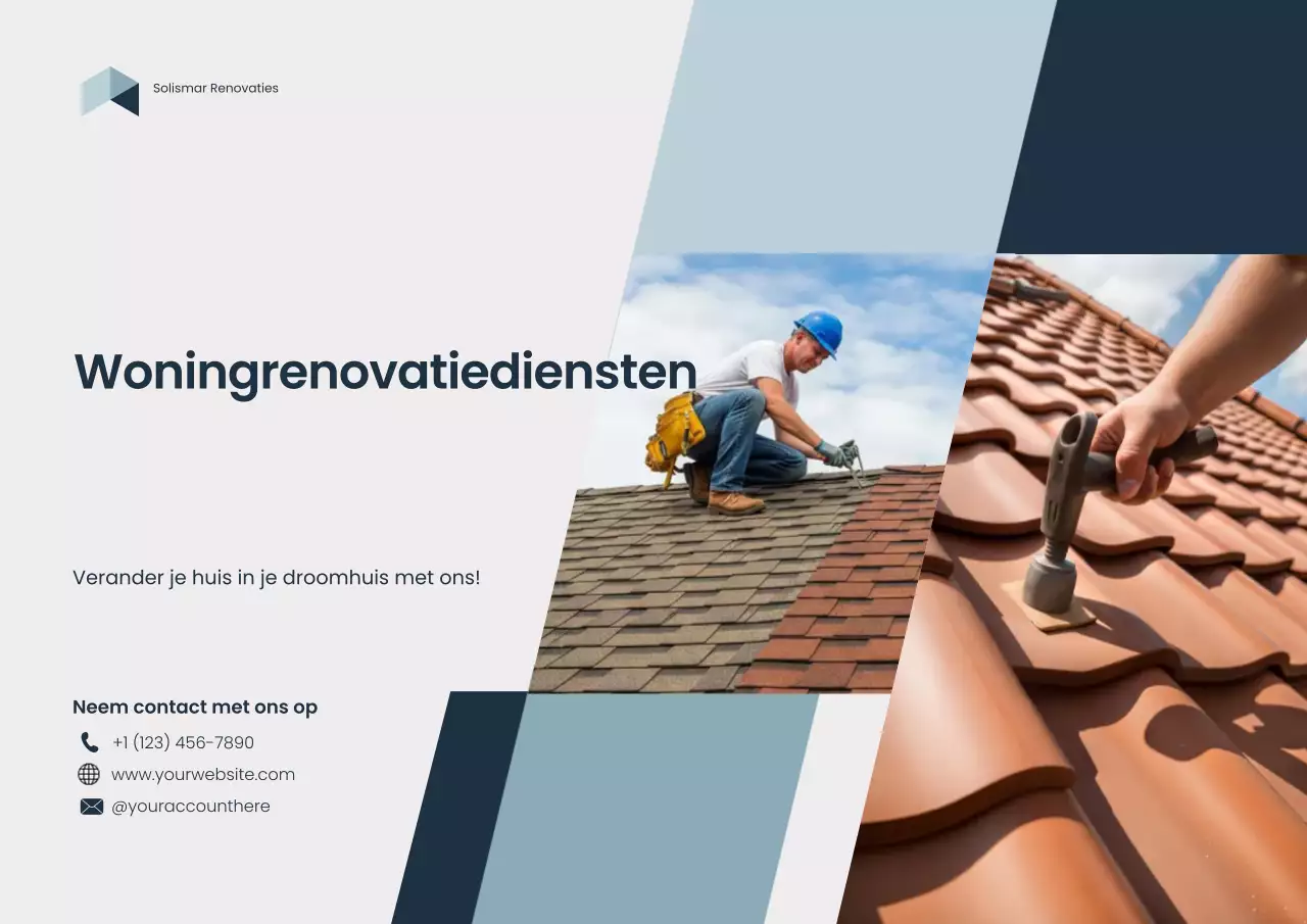 Monochroom modern renovatie promotieposter