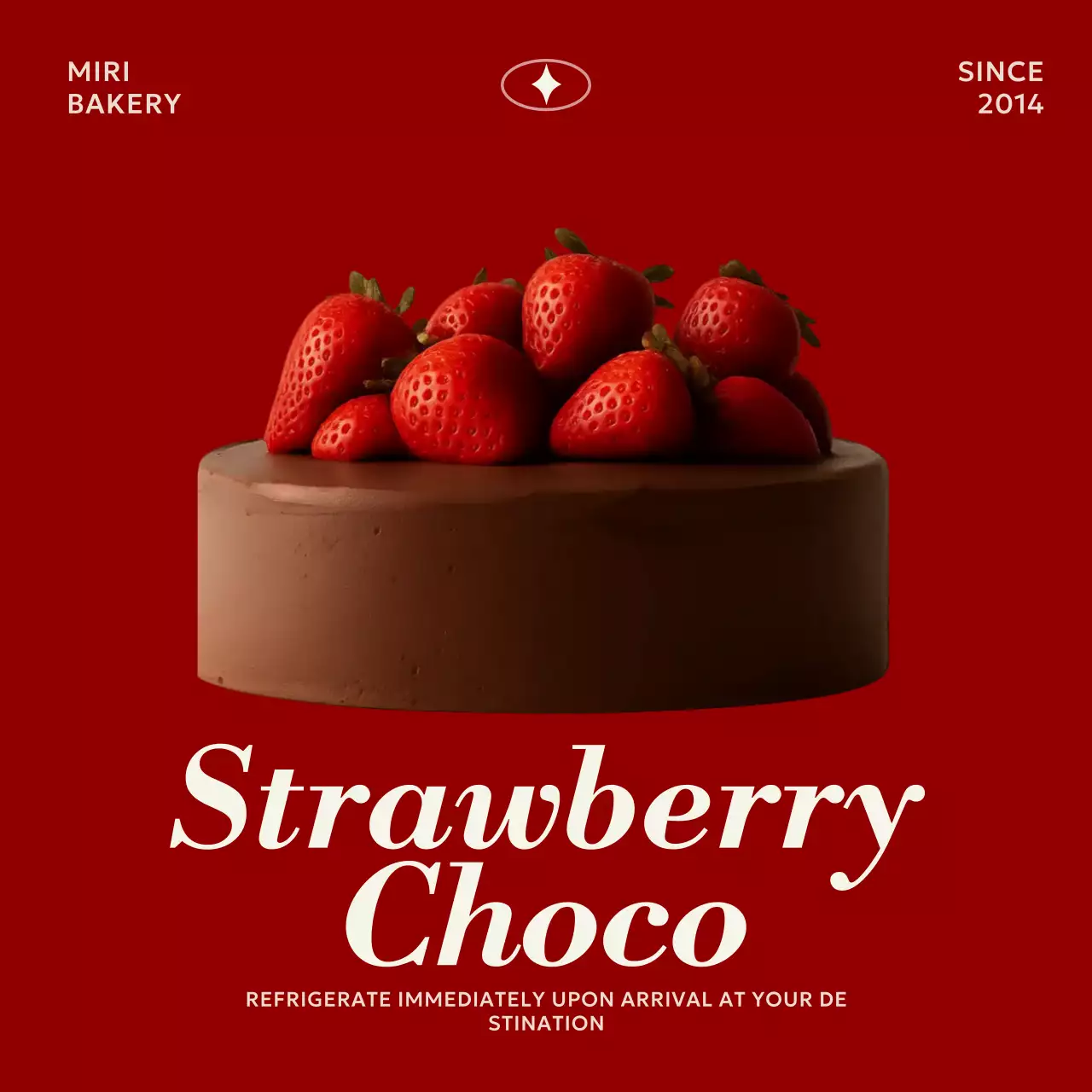 Quảng cáo món tráng miệng đơn giản màu đỏ