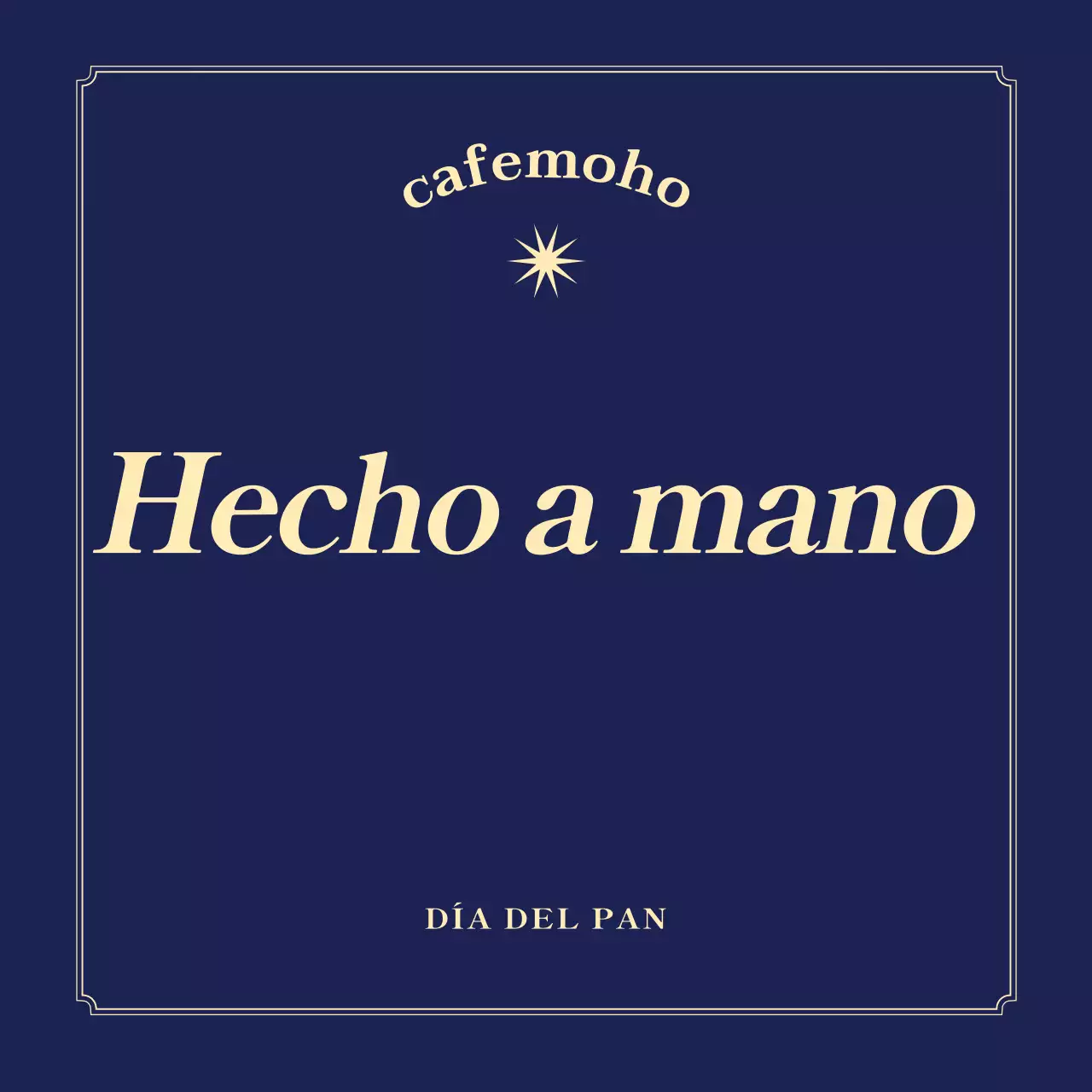 Anuncio de panadería clásica azul marino