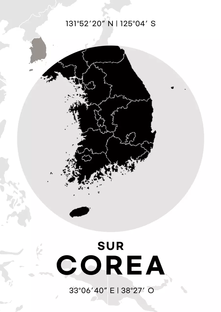 Póster de mapa simple negro