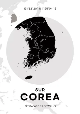 Póster de mapa simple negro