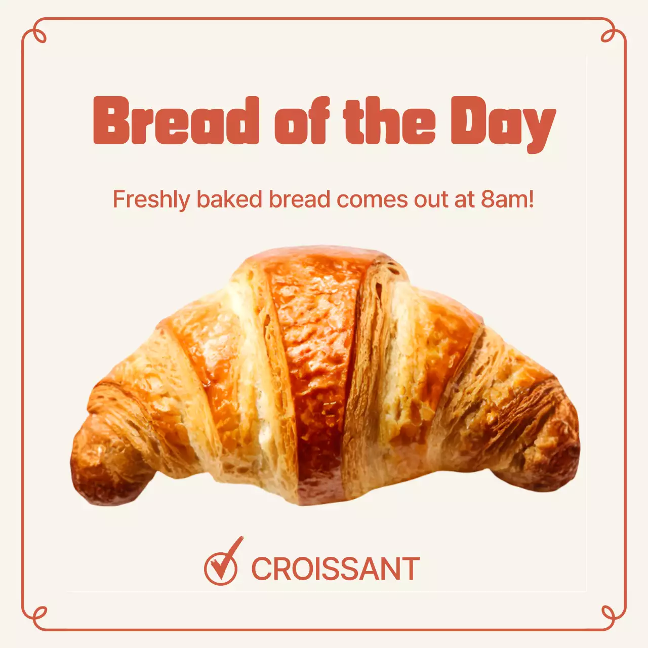 Quảng cáo tiệm bánh đơn giản màu be