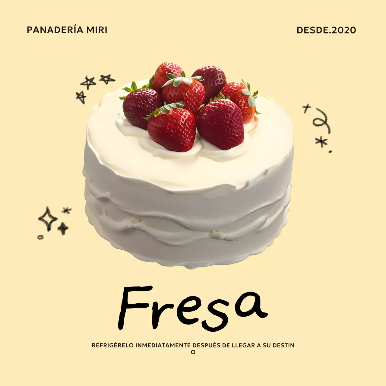 Anuncio de postre sencillo beige