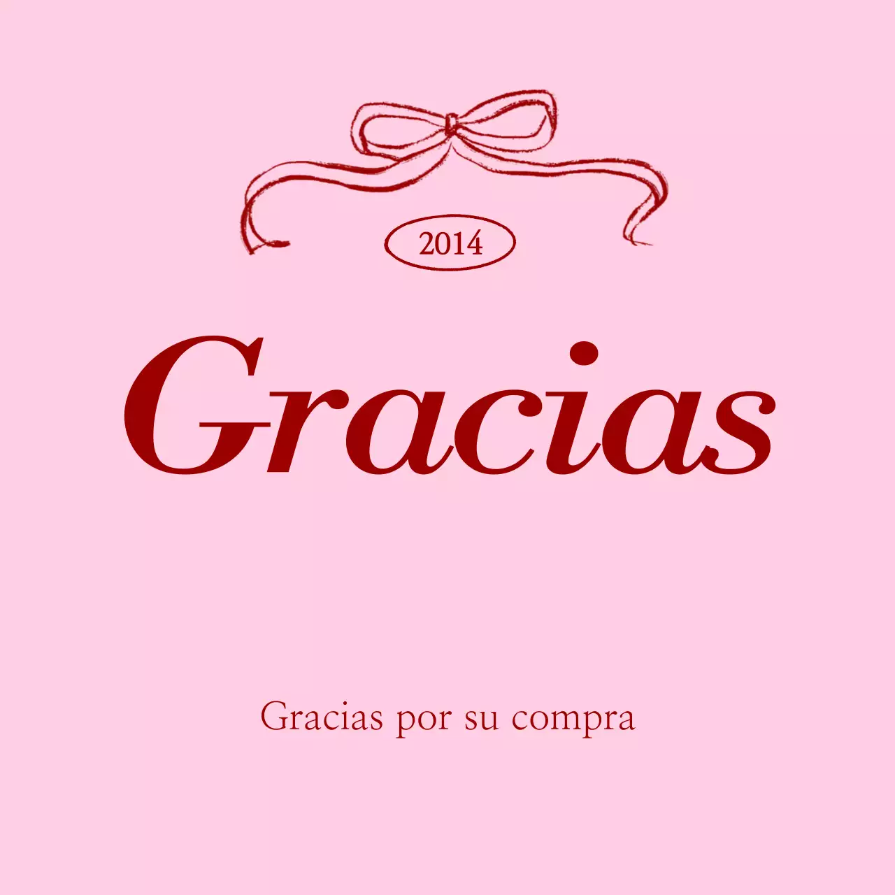 Saludo de agradecimiento sencillo en color rosa