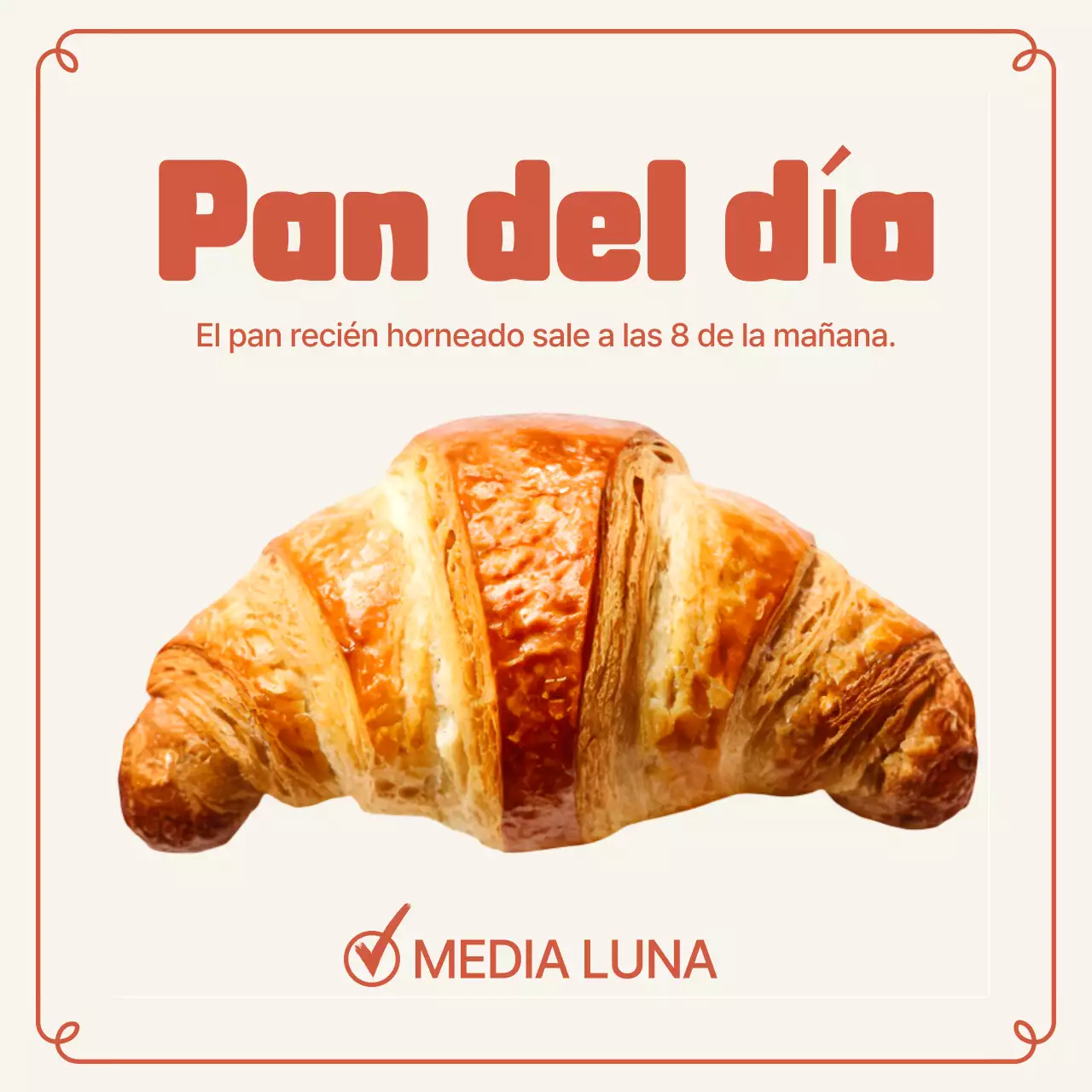 Anuncio de panadería simple beige