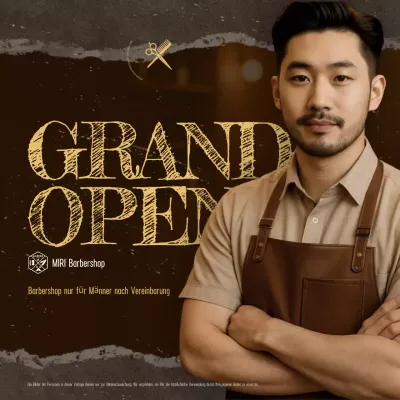 Braune Vintage Open-Werbung