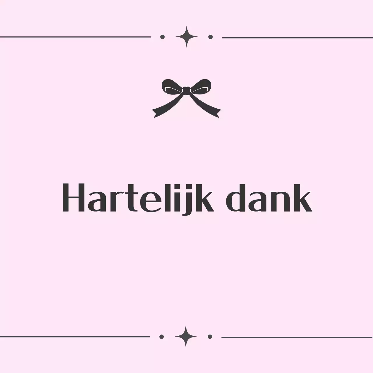 Roze eenvoudige bedankgroet