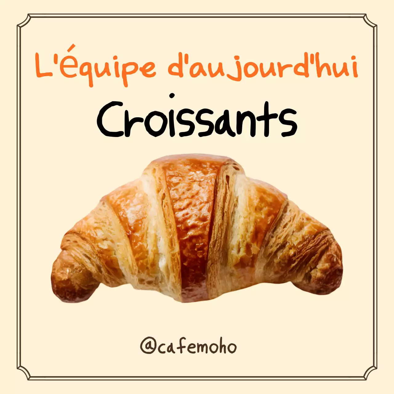 Promotion du menu de la boulangerie Beige Clean