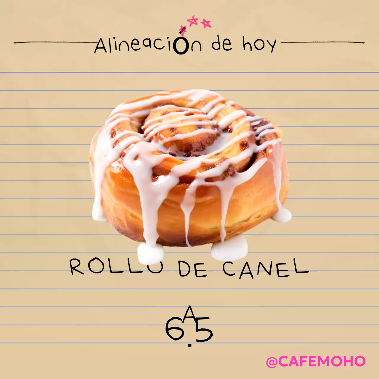 Menú de postres modernos en beige