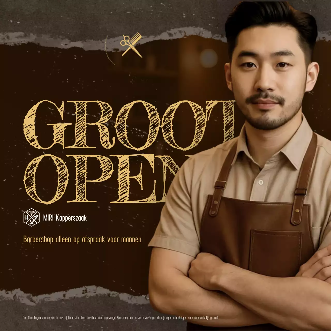 Bruine Vintage Open Advertentie