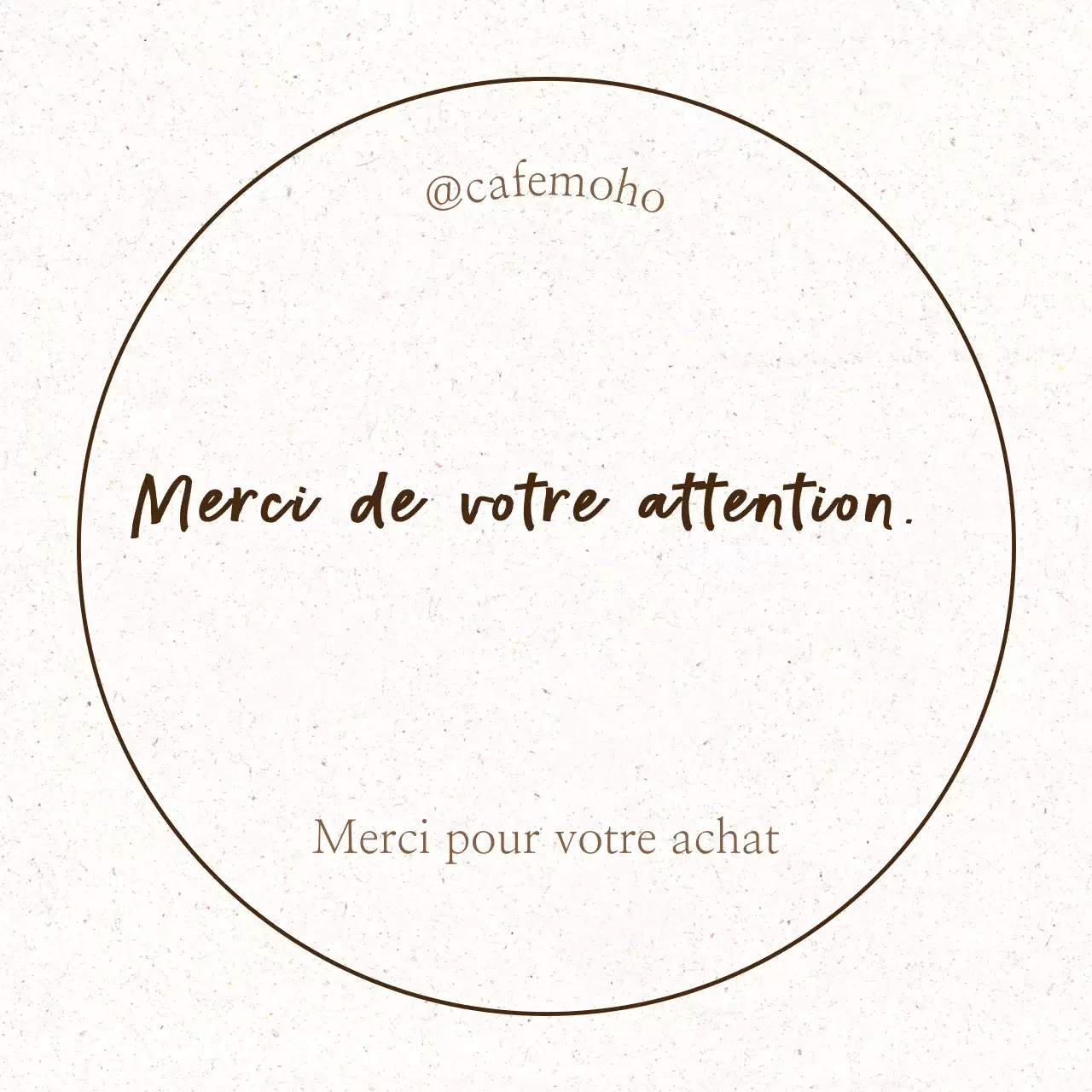 Message de remerciement simple et marron