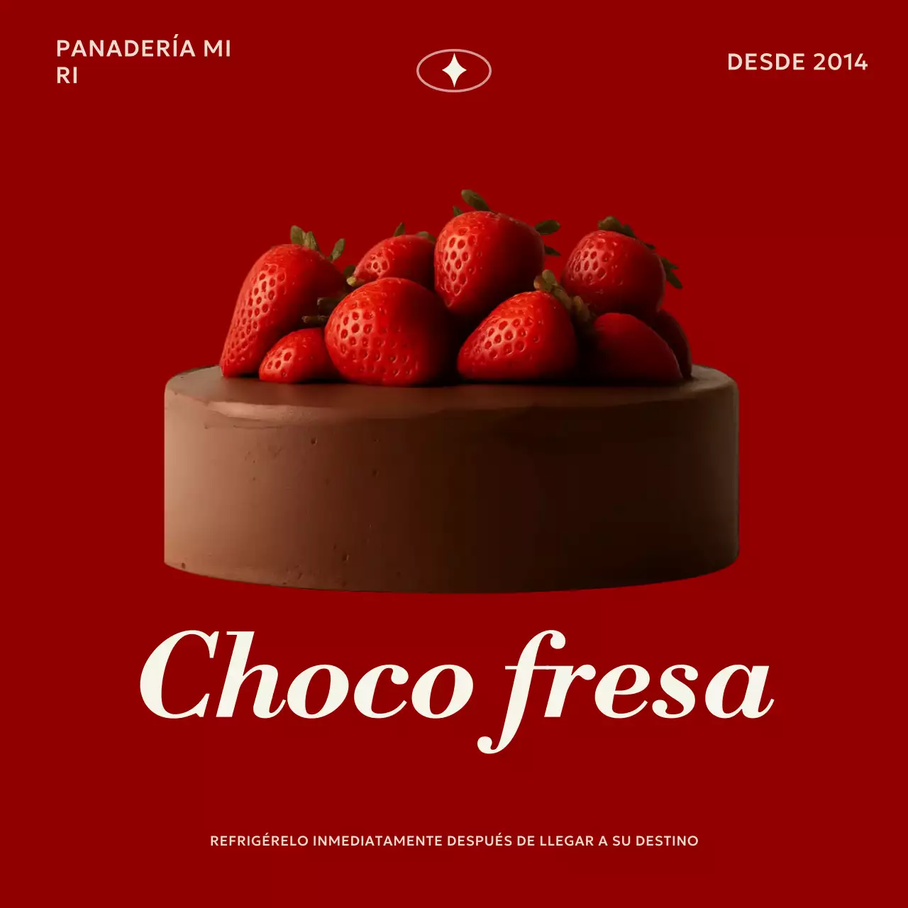 Anuncio de postre rojo sencillo