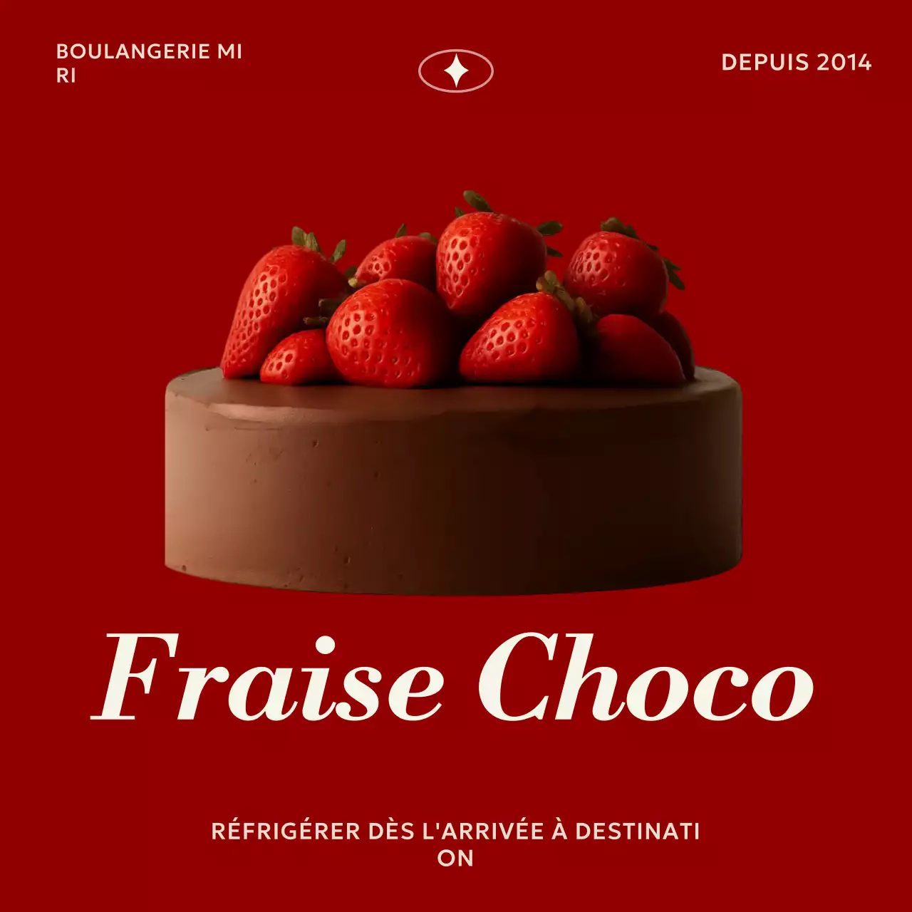 Publicité pour un dessert simple et rouge