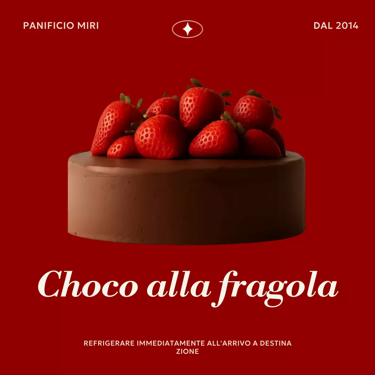 Pubblicità del dessert semplice rosso