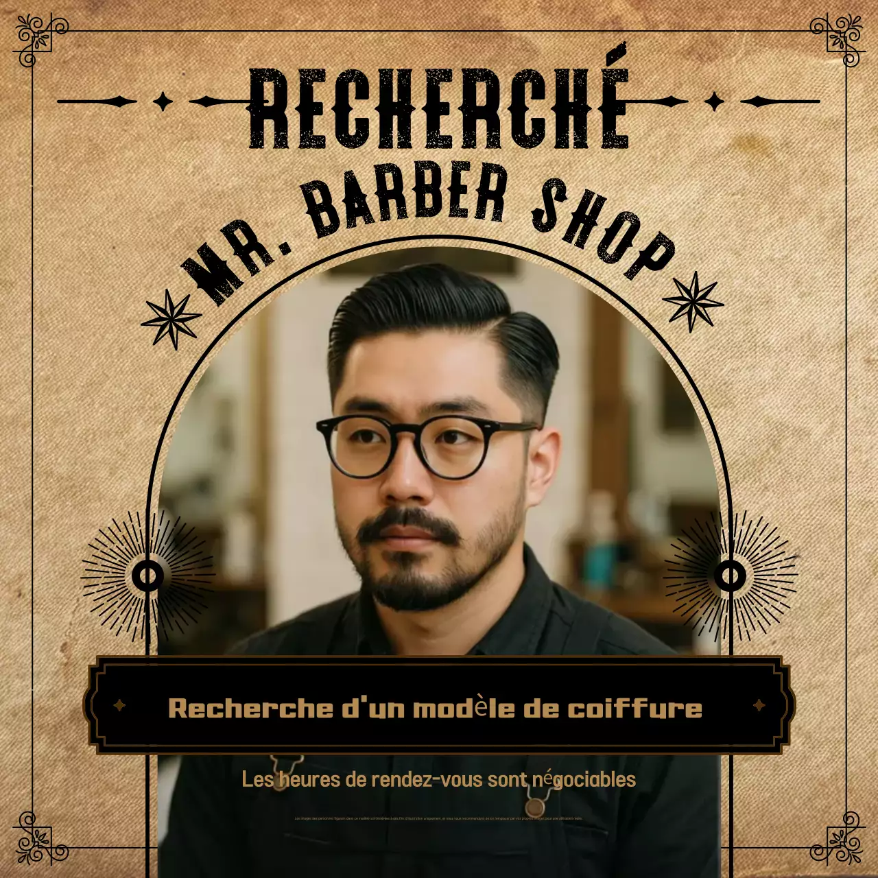 Recrutement de mannequins aux cheveux bruns vintage