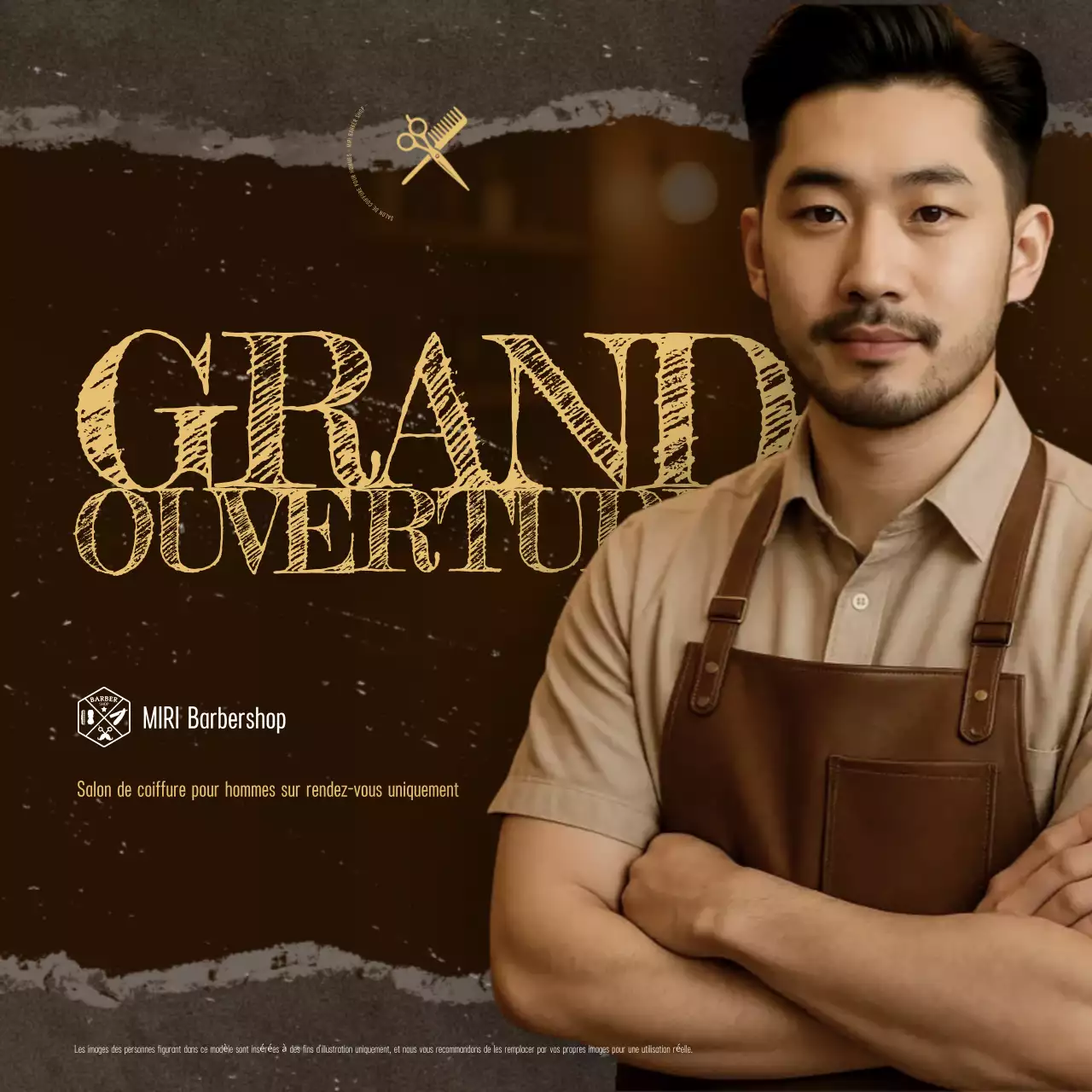 Publicité vintage marron ouverte