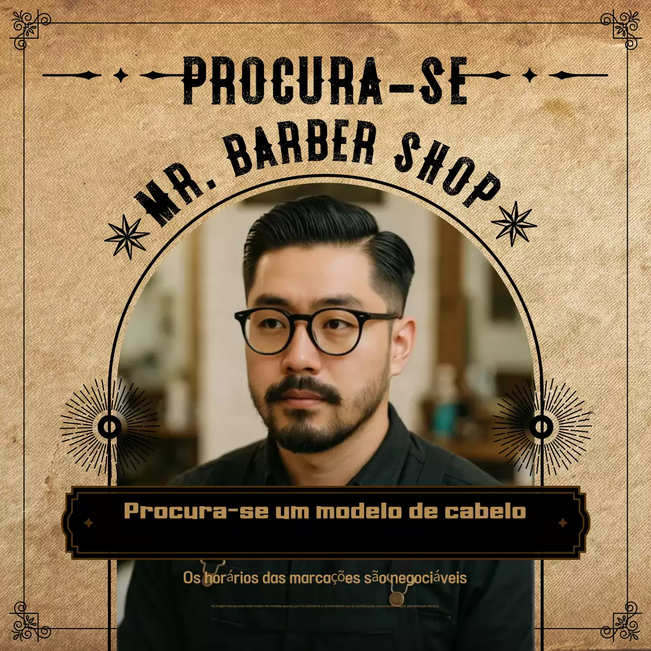 Recrutando modelos de cabelo castanho vintage