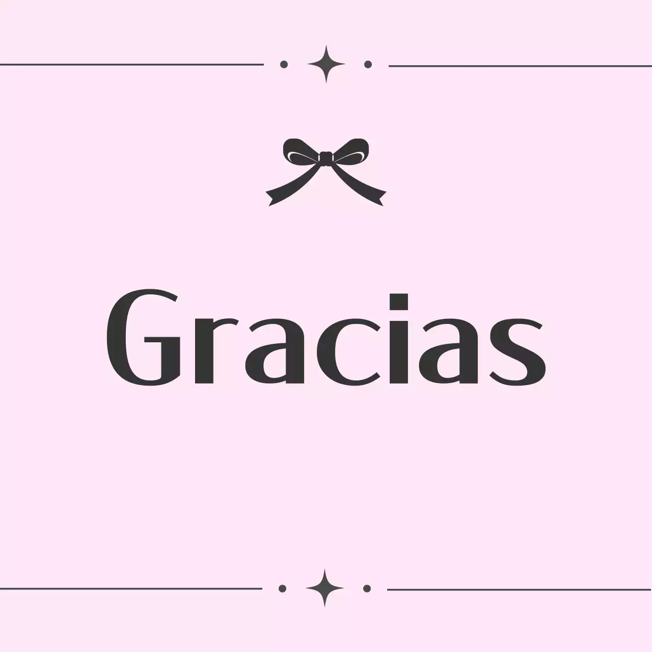 Saludo de agradecimiento sencillo en color rosa