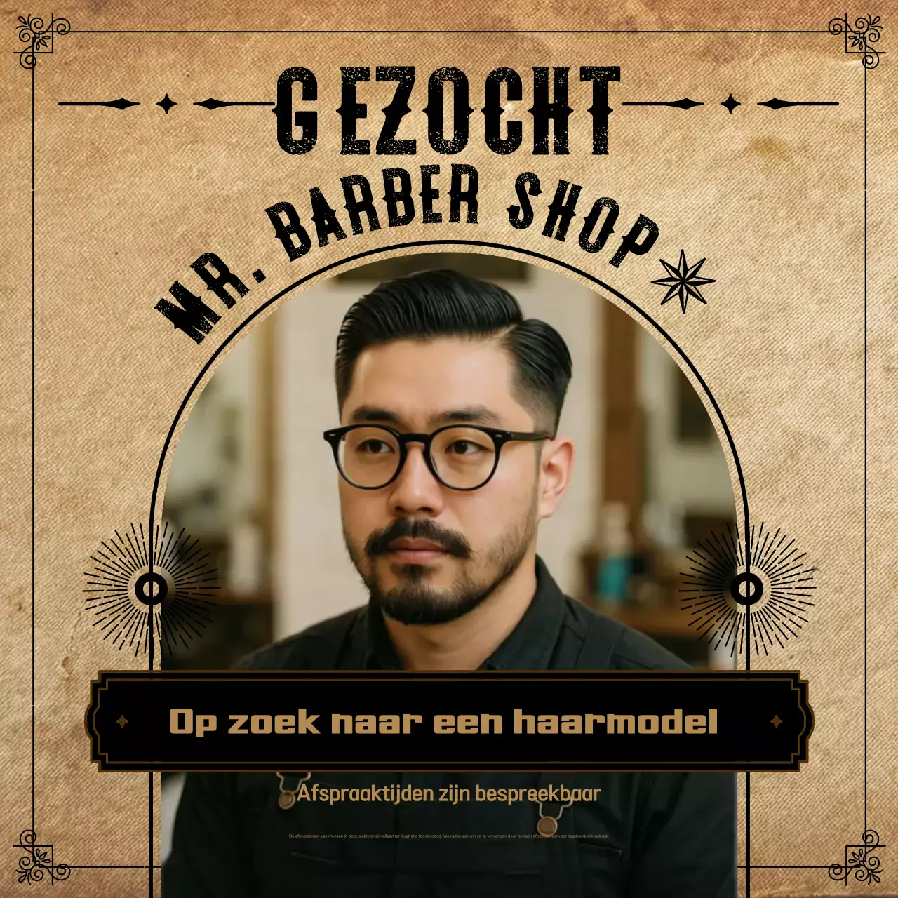 Werving van modellen met bruin vintage haar