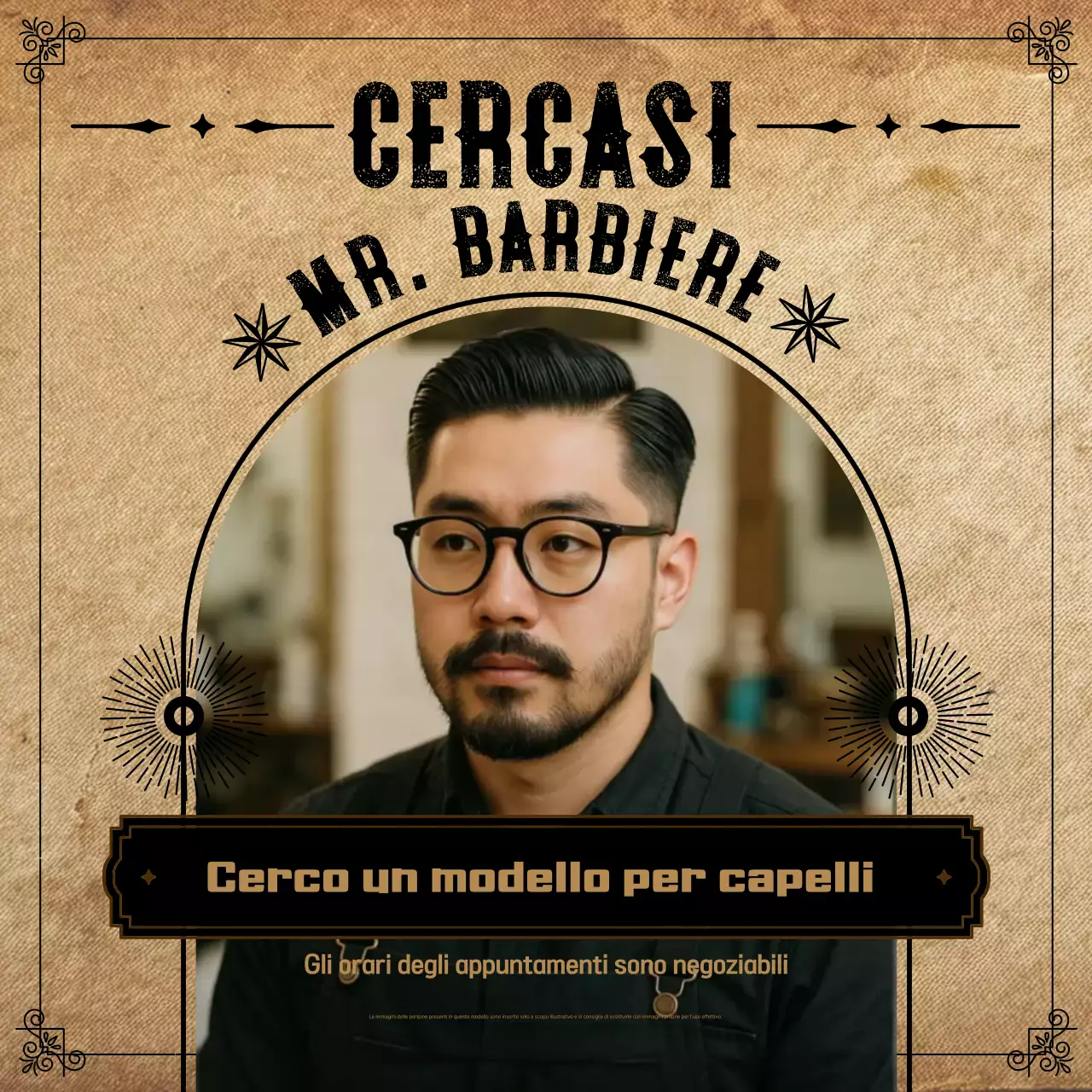 Reclutamento di modelle con capelli castani vintage