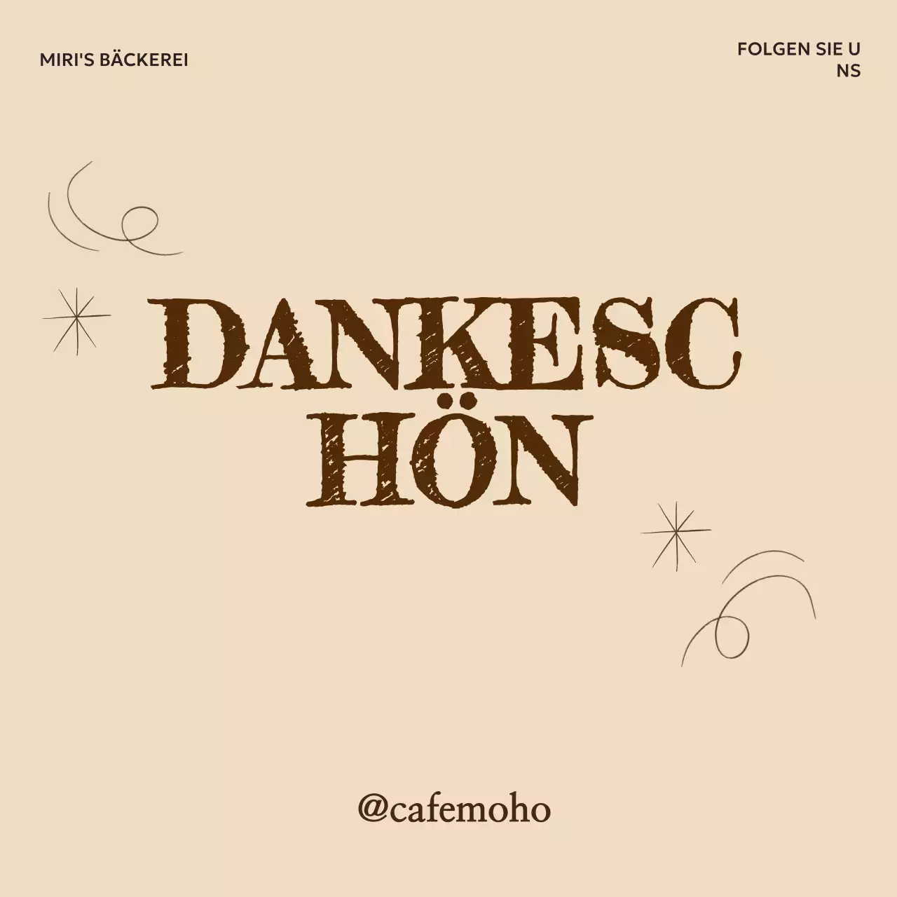 Beige Vintage Dankeschön