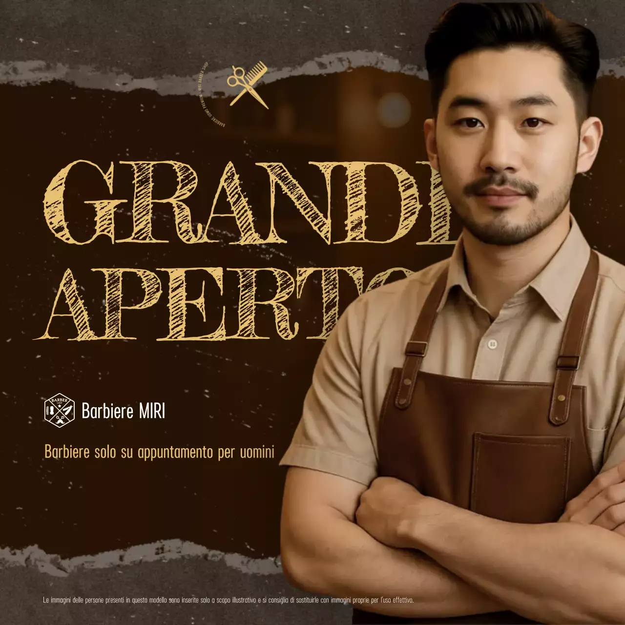 Pubblicità aperta vintage marrone