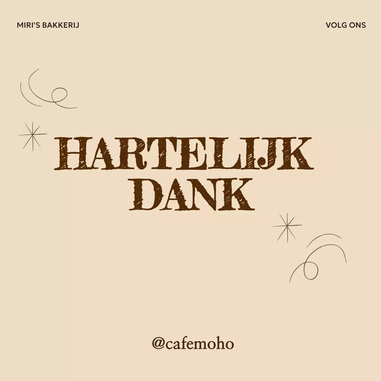 Beige Vintage Bedankt