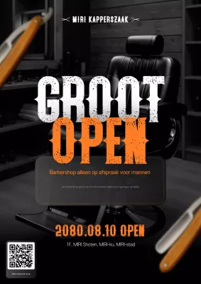 Zwarte vintage kapperszaak geopend