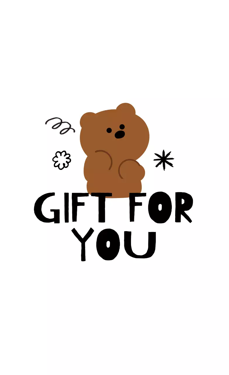 흰색 아기자기한 선물 굿즈