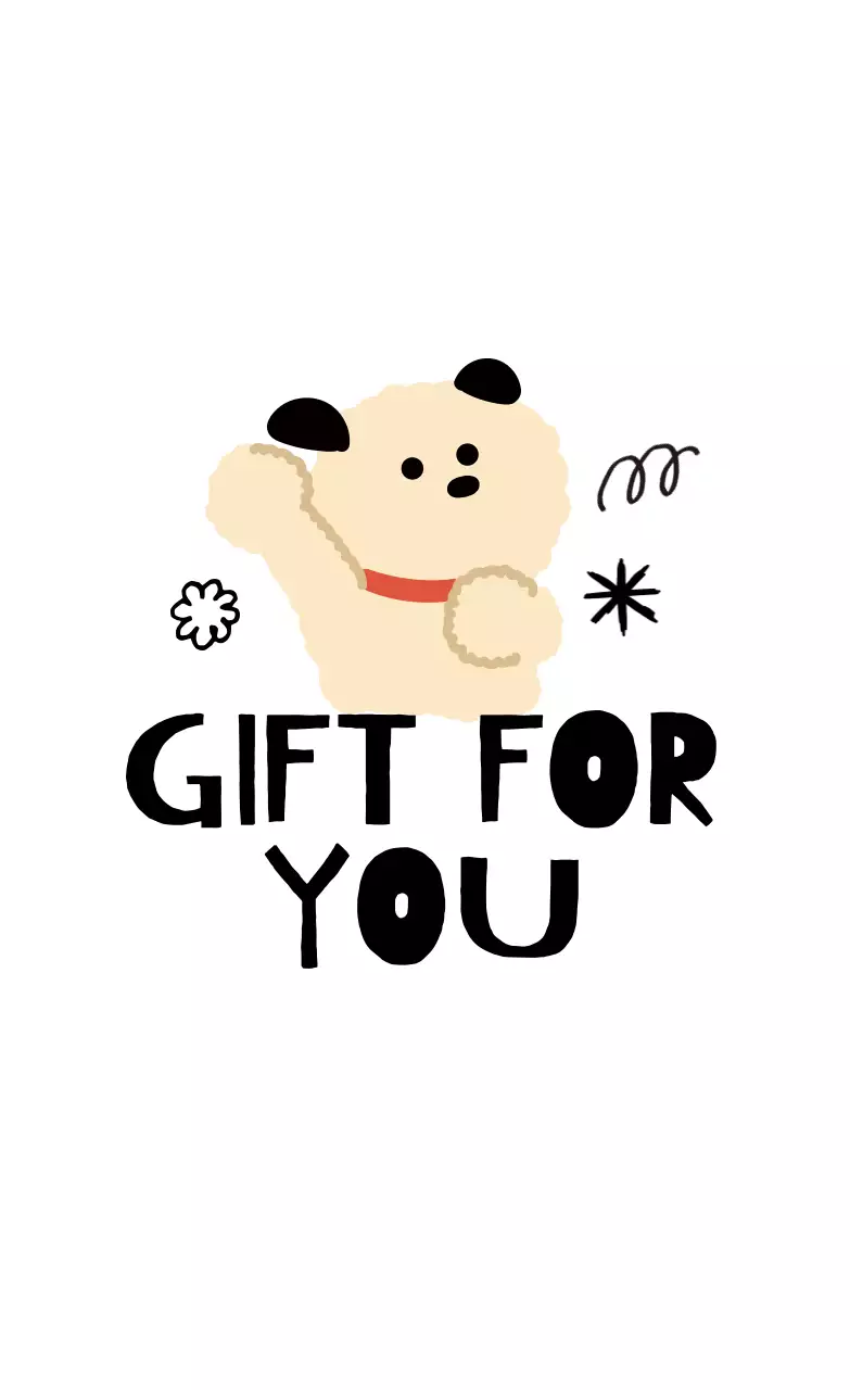 흰색 아기자기한 선물 굿즈