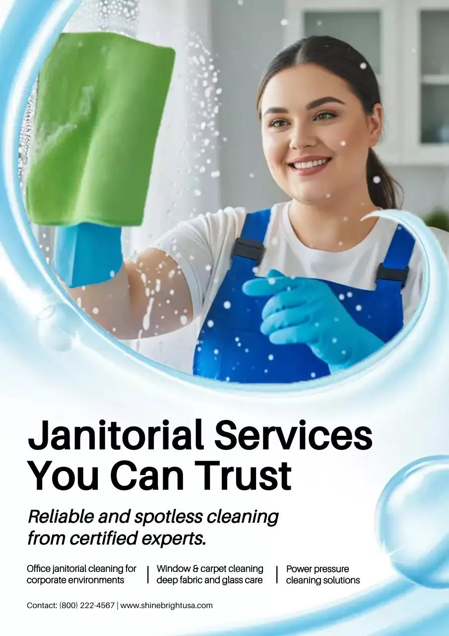 Blue Clean Janitorial Promotion Poster