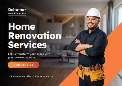 Orange Modern Renovation Promotion Poster