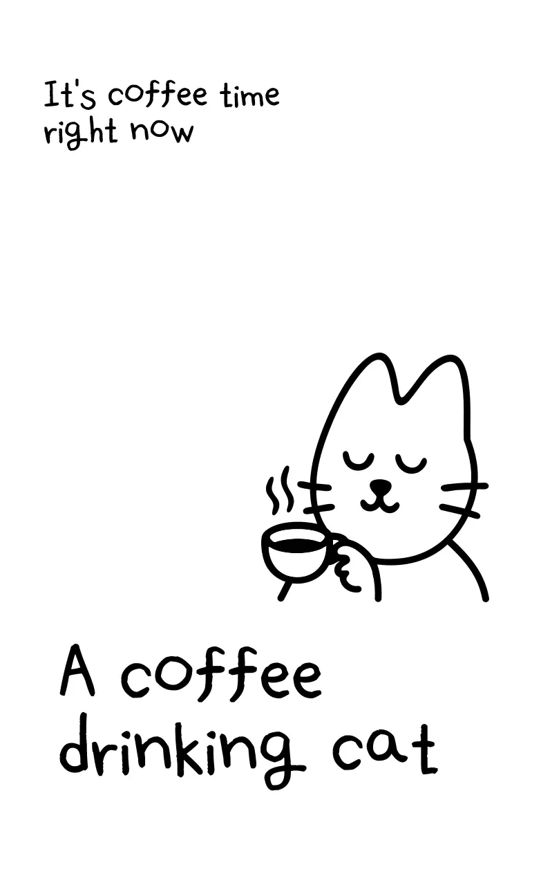 흰색 단순 만화 엽서