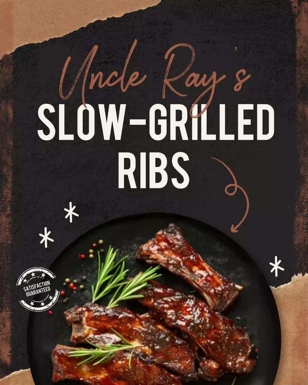 Brown Rustic Grilled Ribs Recipe Instagram Post